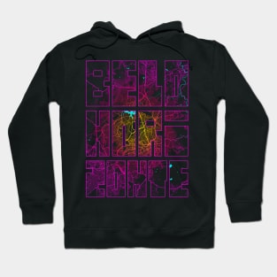 Belo Horizonte, Brazil City Map Typography - Neon Hoodie